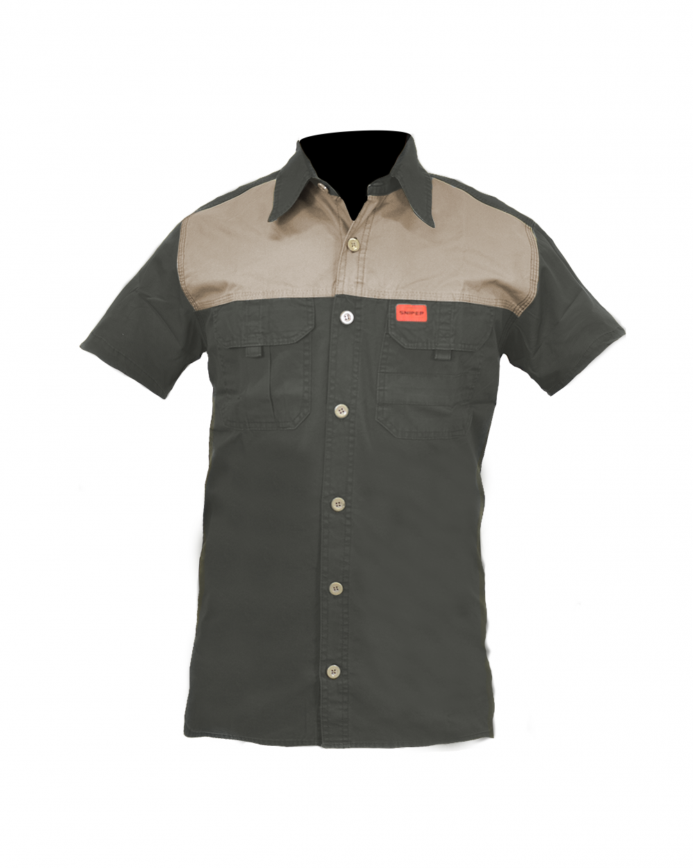 SNIPER AFRICA MILITARY OLIVE ADVENTURE COLOUR BLOCK SHIRT