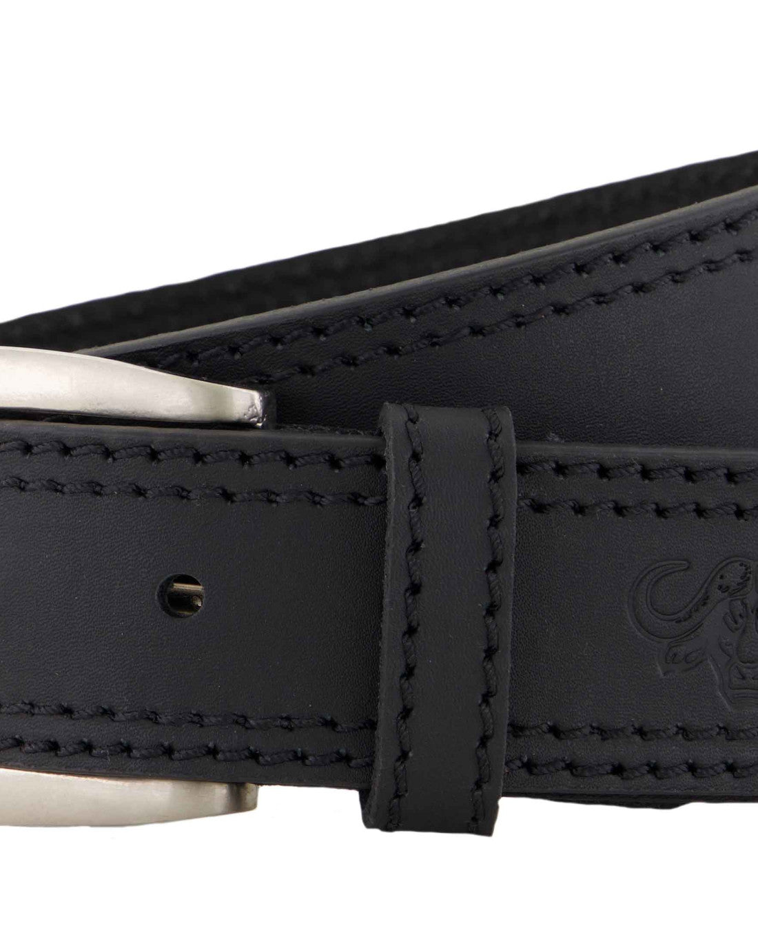 SNIPER AFRICA BLACK DOUBLE STITCH LEATHER BELT