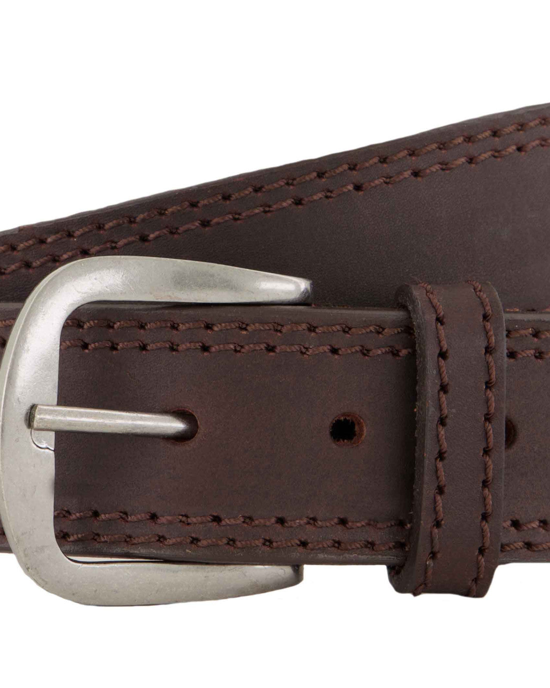 SNIPER AFRICA DARK BROWN DOUBLE STITCH LEATHER BELT