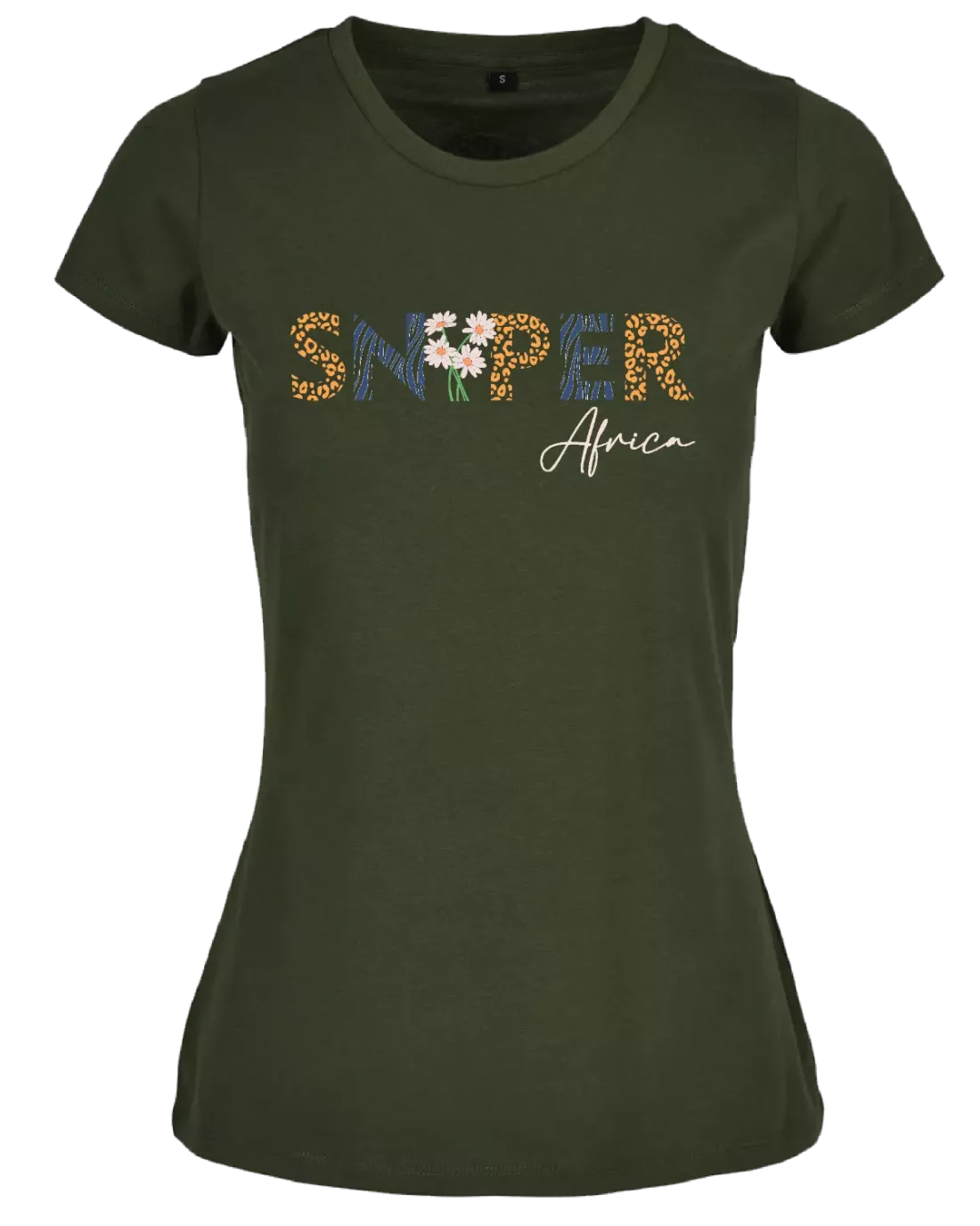 ZZZ OLIVE LADIES FLOWER T-SHIRT