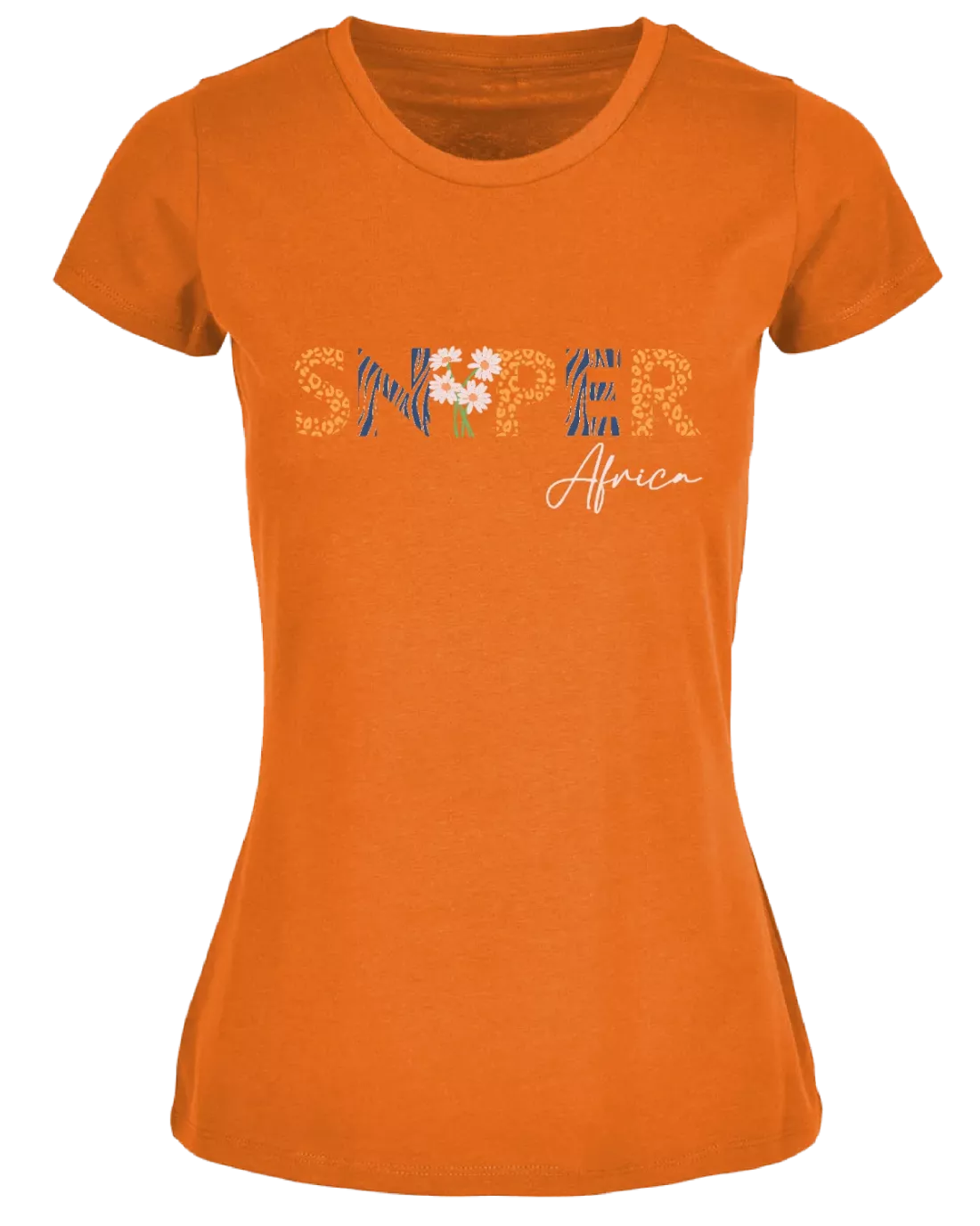 SNIPER AFRICA ORANGE LADIES FLOWER T-SHIRT
