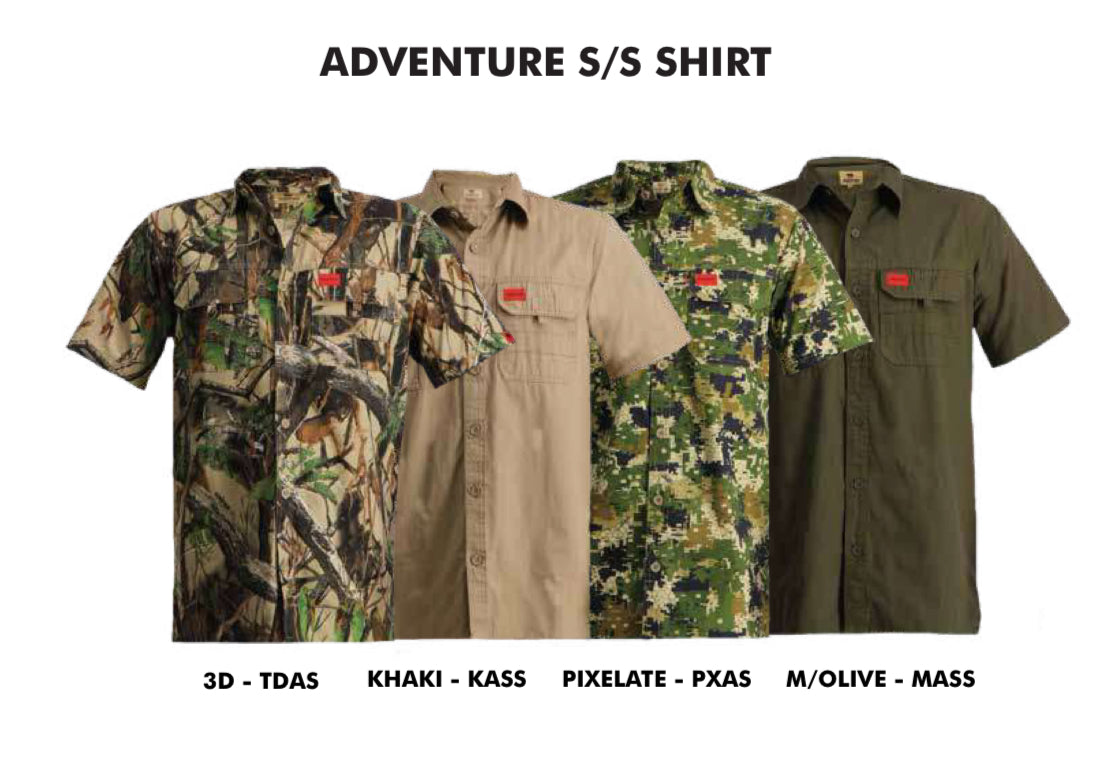 SNIPER AFRICA MILITARY OLIVE SHORT SLEEVE ADVENTURE SHIRT
