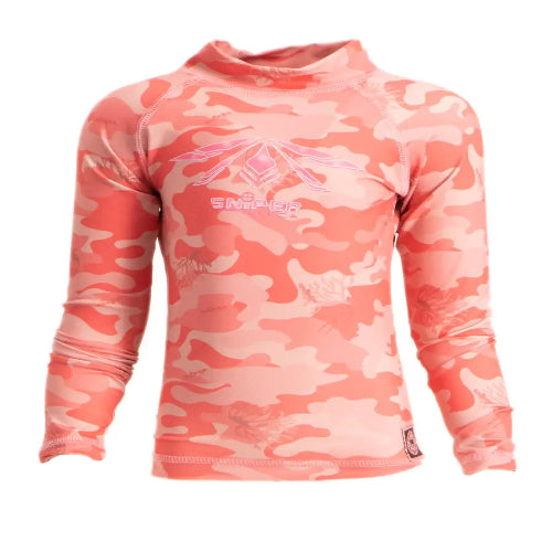 Sniper Africa coral pink girls L/S rash vest
