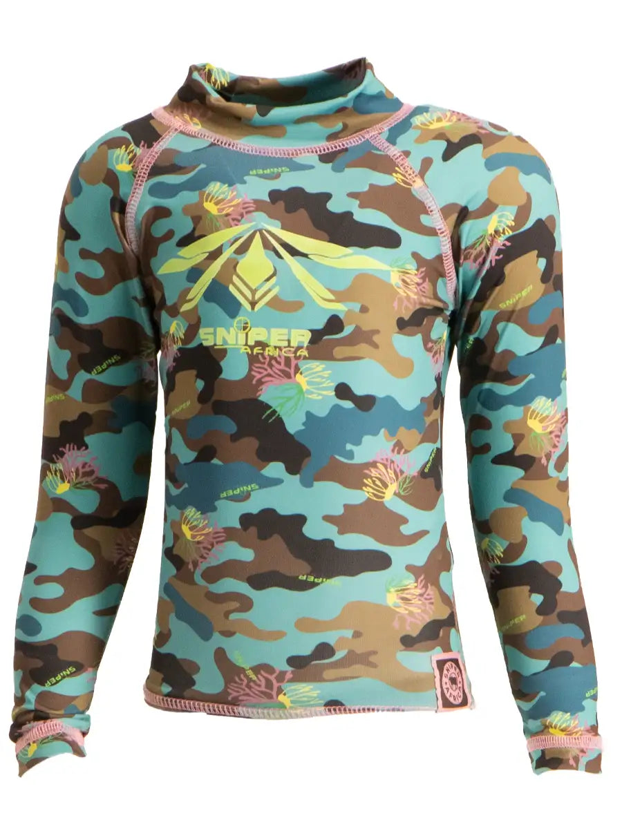 SNIPER AFRICA CORAL SURF L/S GIRLS RASH VEST