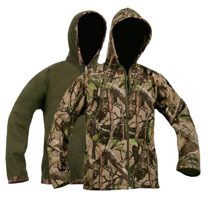 SNIPER AFRICA 3D/OLIVE CAMO SOFTSHELL REVERSIBLE MENS HOODY