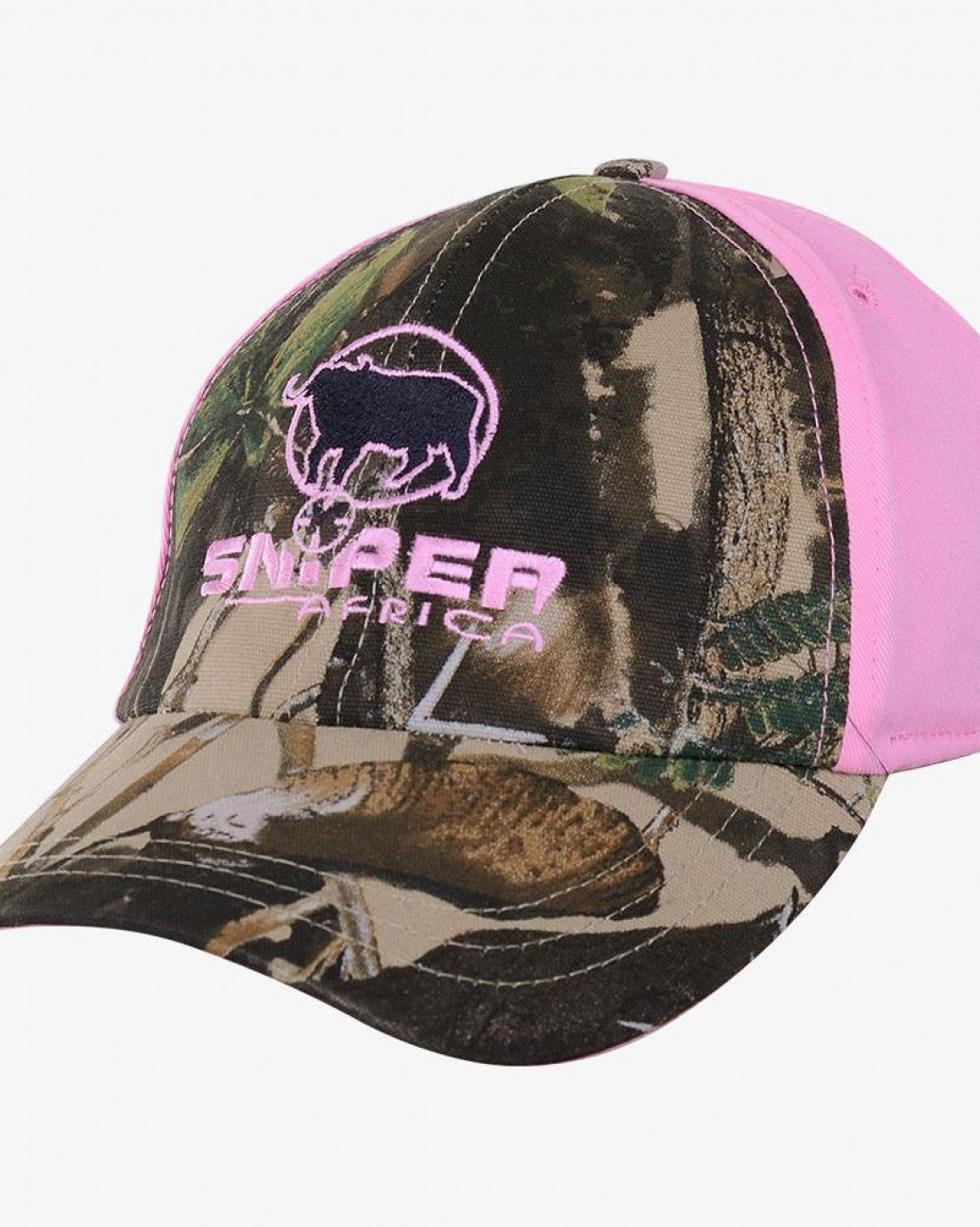 SNIPER AFRICA 3D/PINK CAMO LADIES EMBROIDED PEAK CAP
