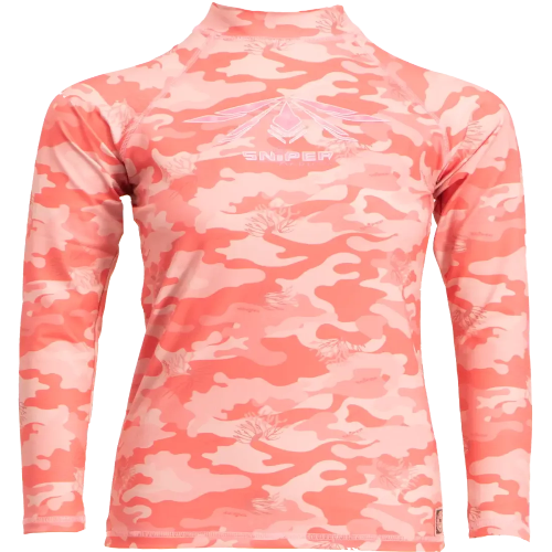 Sniper Africa Coral pink ladies L/S rash vest