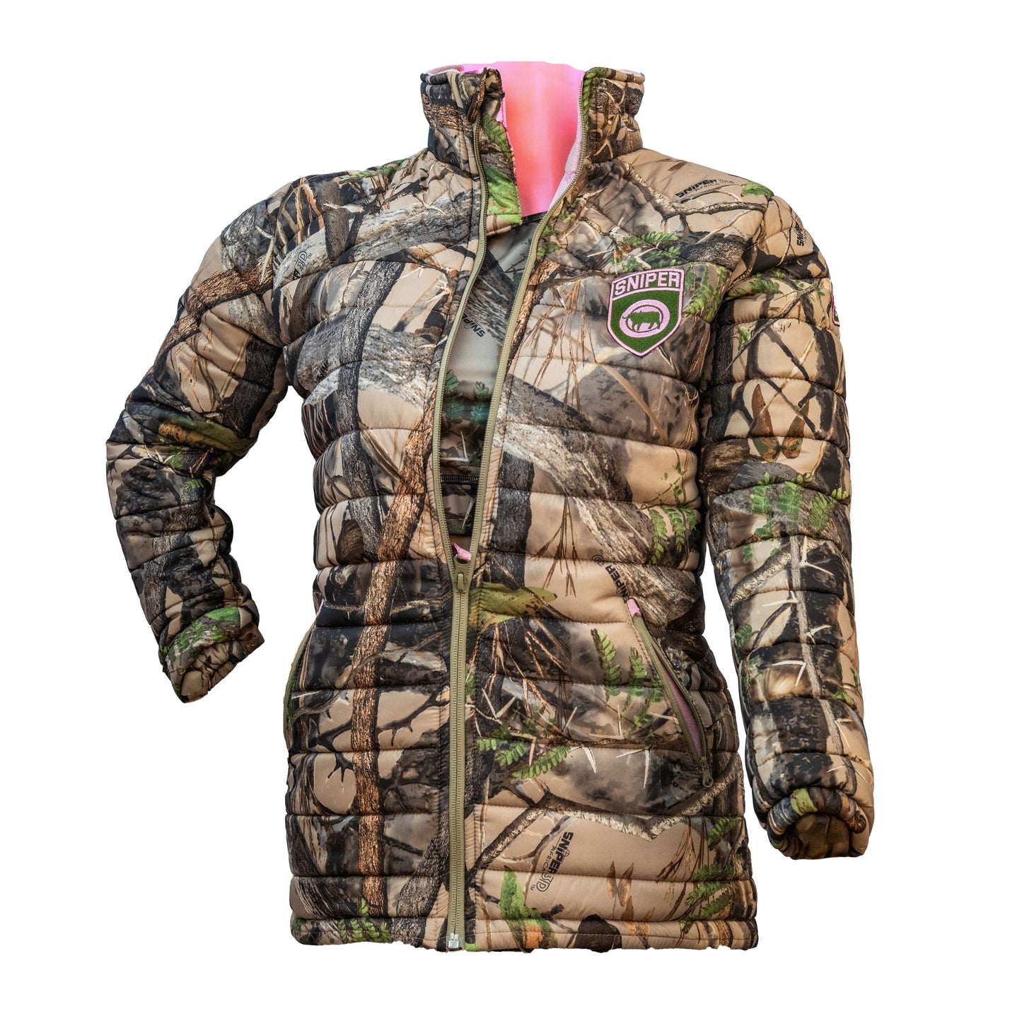 Sniper Africa 3D camo ladies puffer jacket