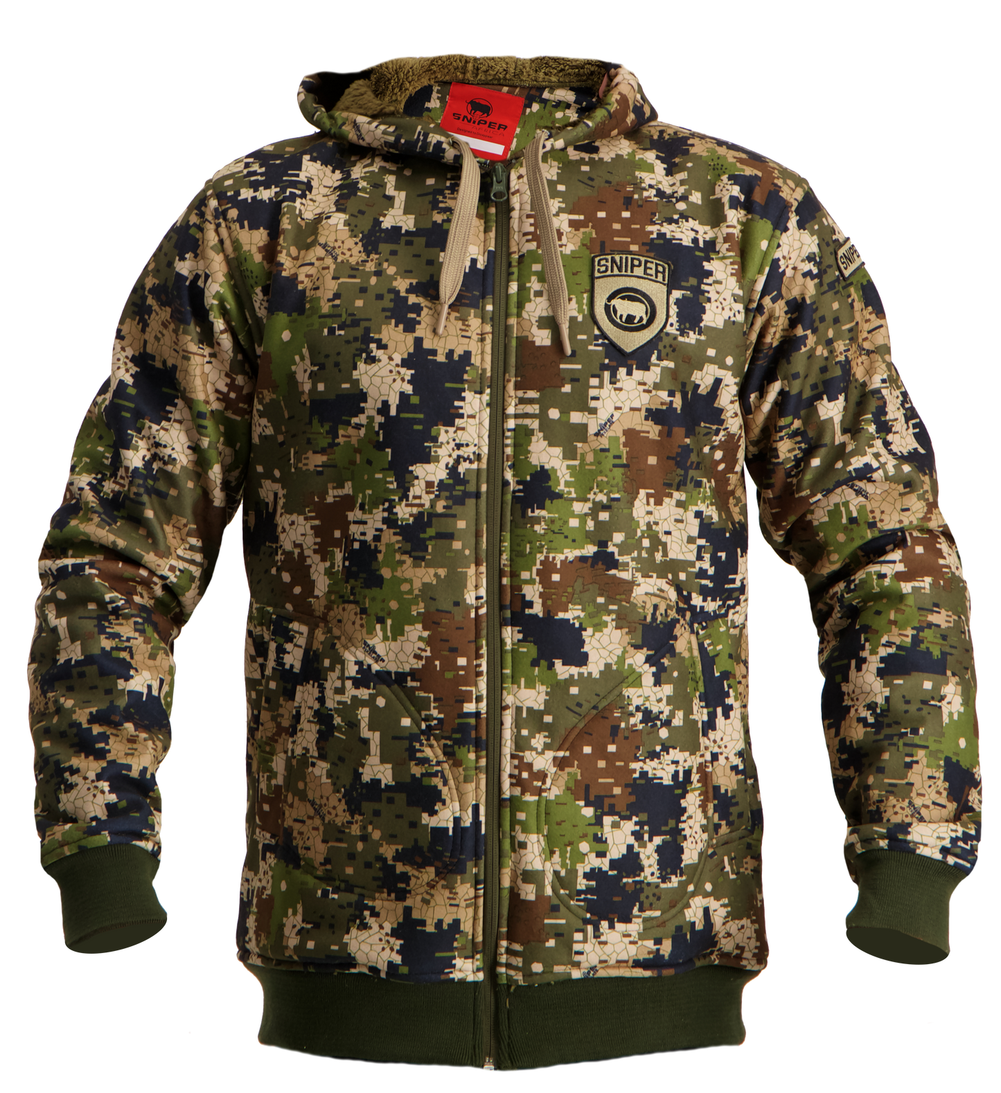 SNIPER AFRICA PIXELATE MENS SHERPA HOODY
