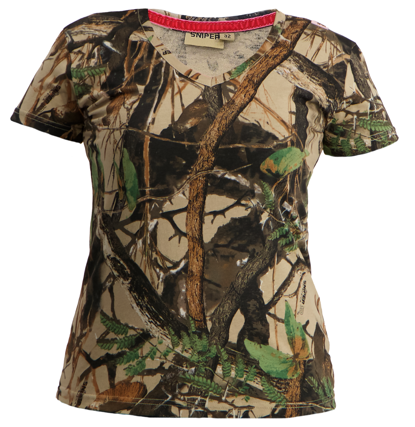 SNIPER AFRICA 3D CAMO LADIES SHORT SLEEVE T/SHIRT