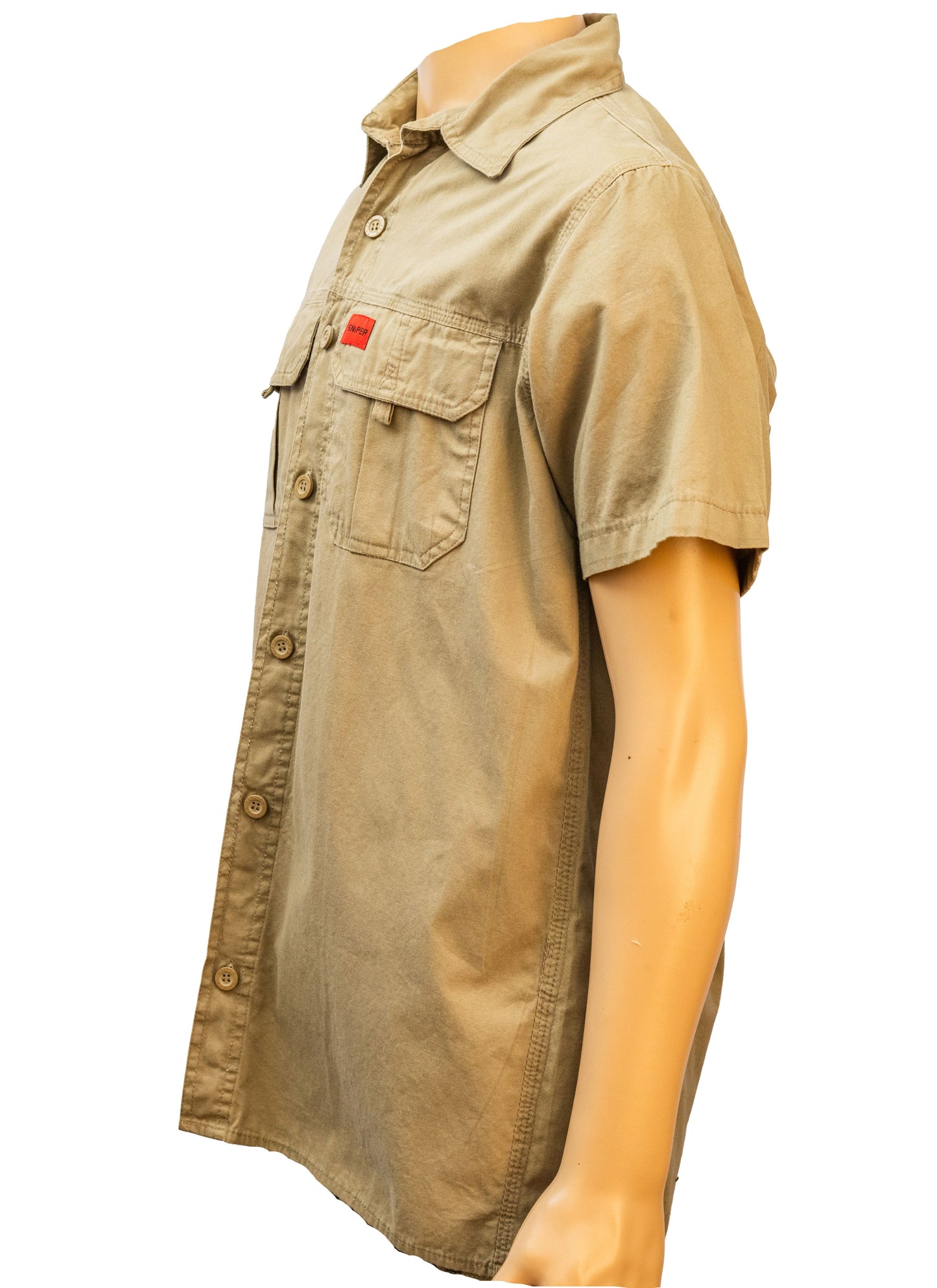 Sniper africa men short sleeve adventure shirt-khaki