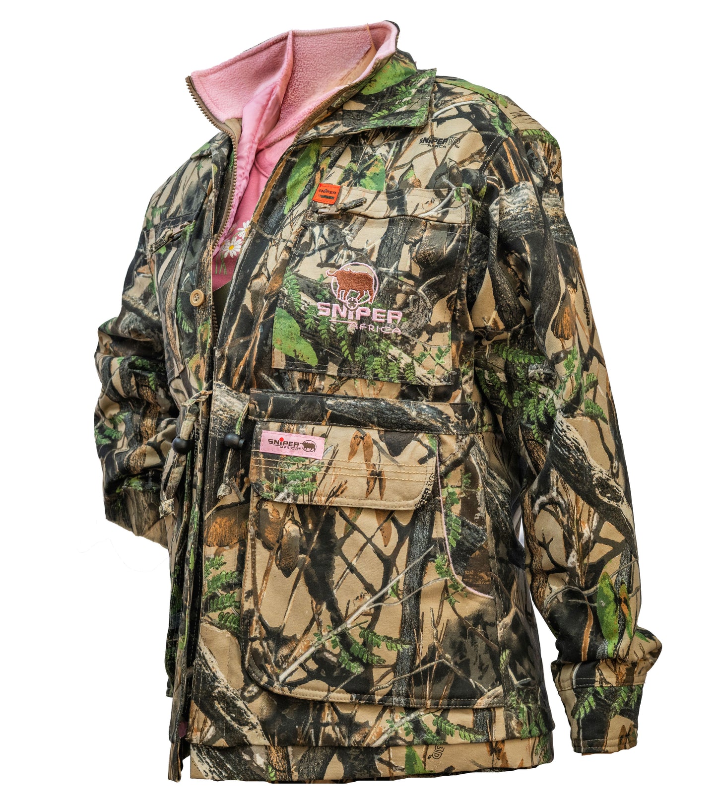Sniper Africa ladies camo parka jacket- 3D/pink