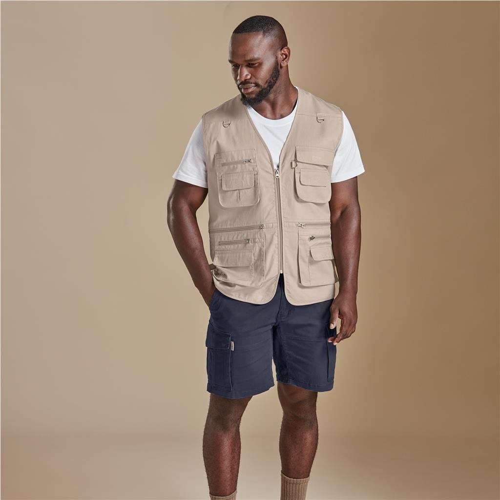 MENS TUGELA SLEEVELESS JACKET-STONE (WAISTCOAT)