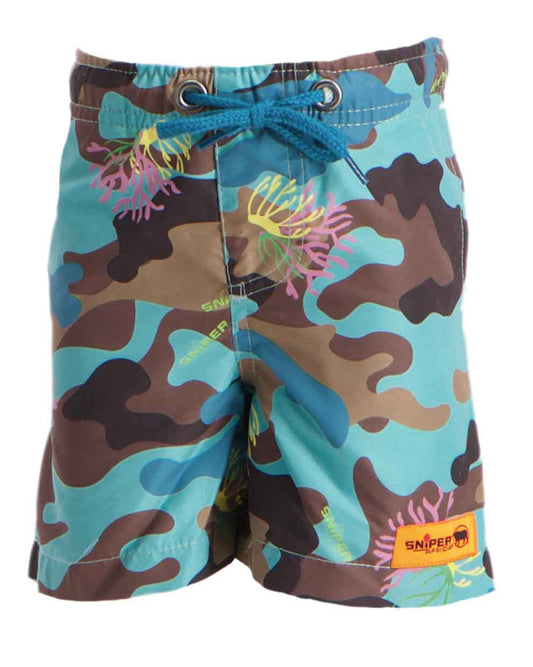 CORAL CAMO KIDS SWIM SHORTS