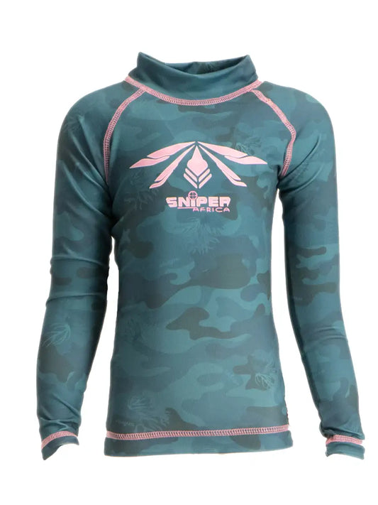 Sniper Africa coral surf girls L/S rash vest