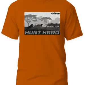 ZZZ ORANGE MENS HUNT HARD T-SHIRT