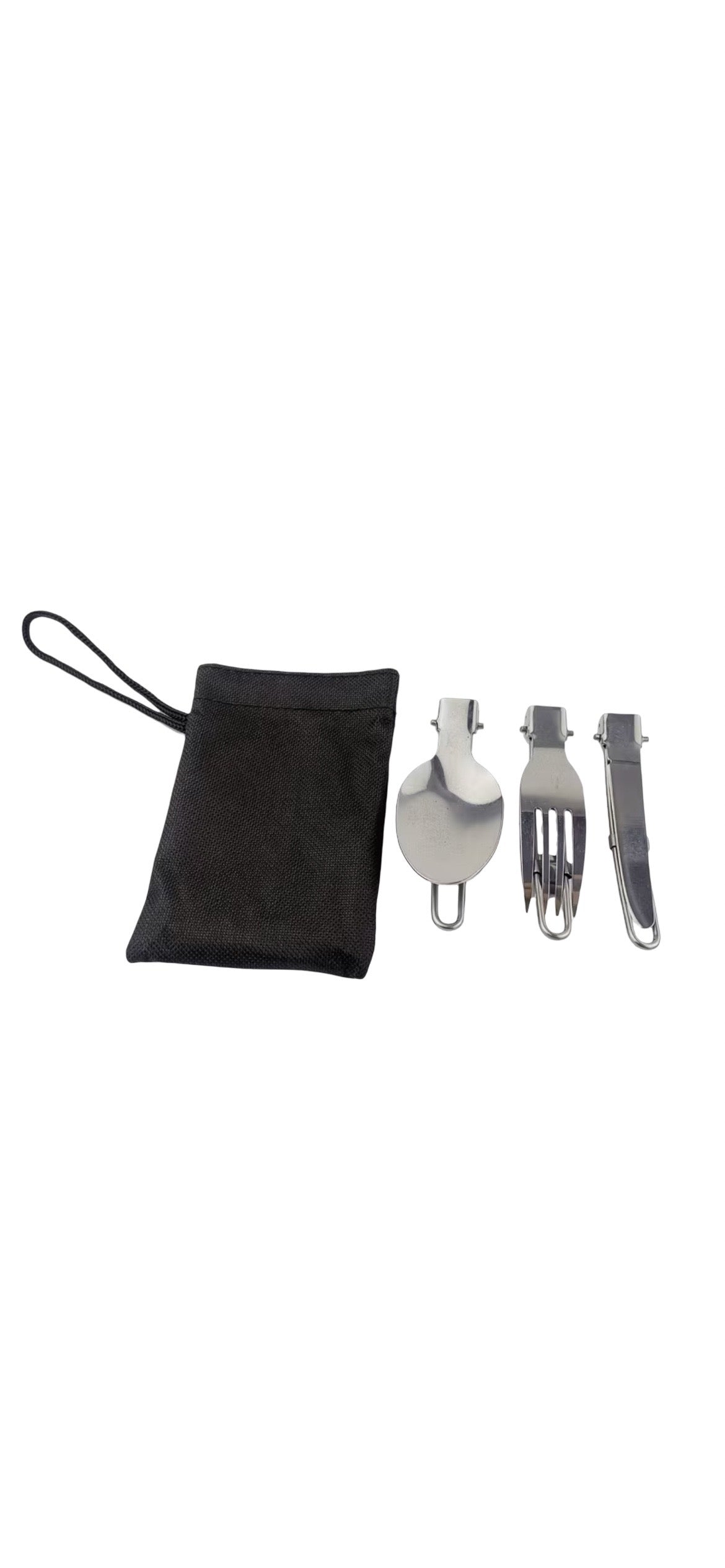 Foldable cutlery in a pouch