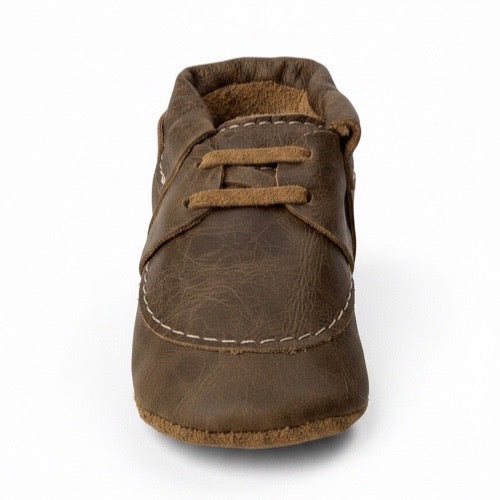 Classic sneaker style softsole vellie for infants-weathered brown