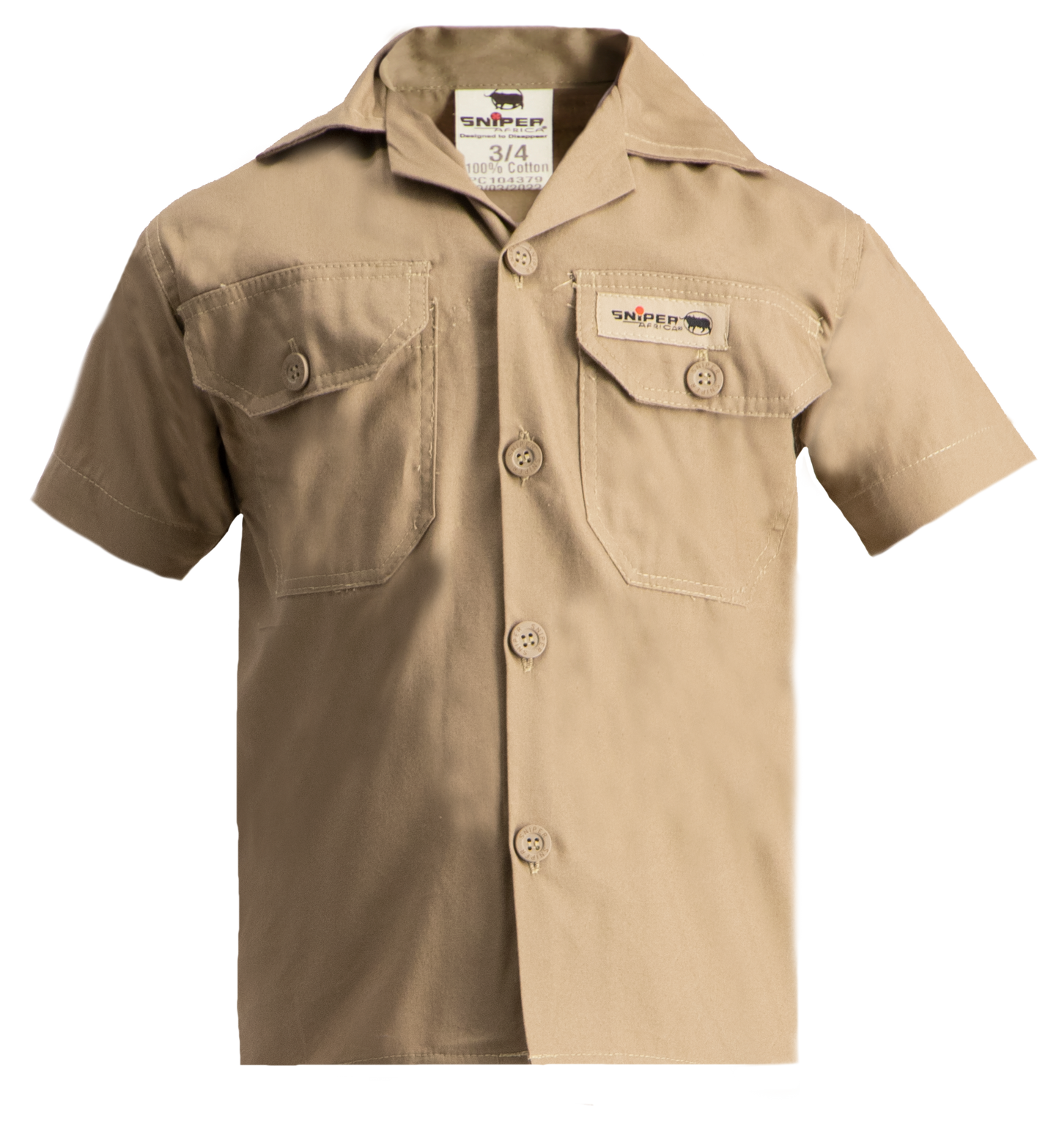 SNIPER AFRICA KHAKI KIDS ADVENTURE  SHORT SLEEVE SHIRTS
