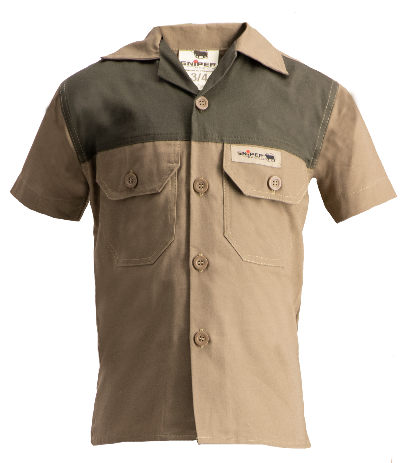 SNIPER AFRICA KHAKI KIDS ADVENTURE COLOUR BLOCK SHIRT