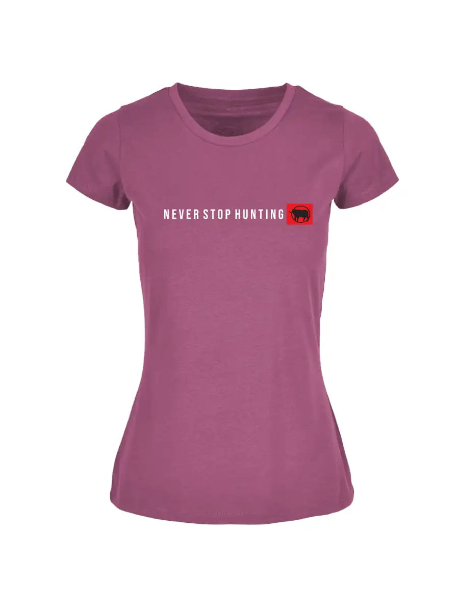 Sniper Africa ladies never stop hunting t-shirt- rose pink