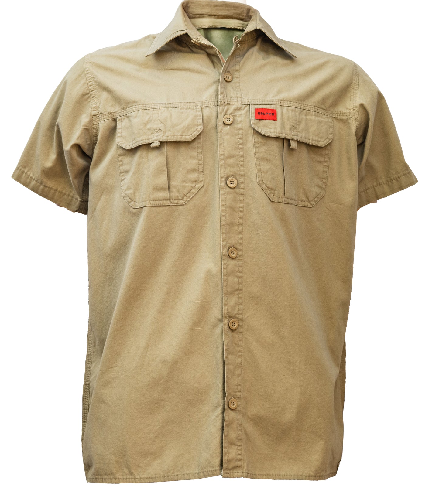 Sniper africa men short sleeve adventure shirt-khaki