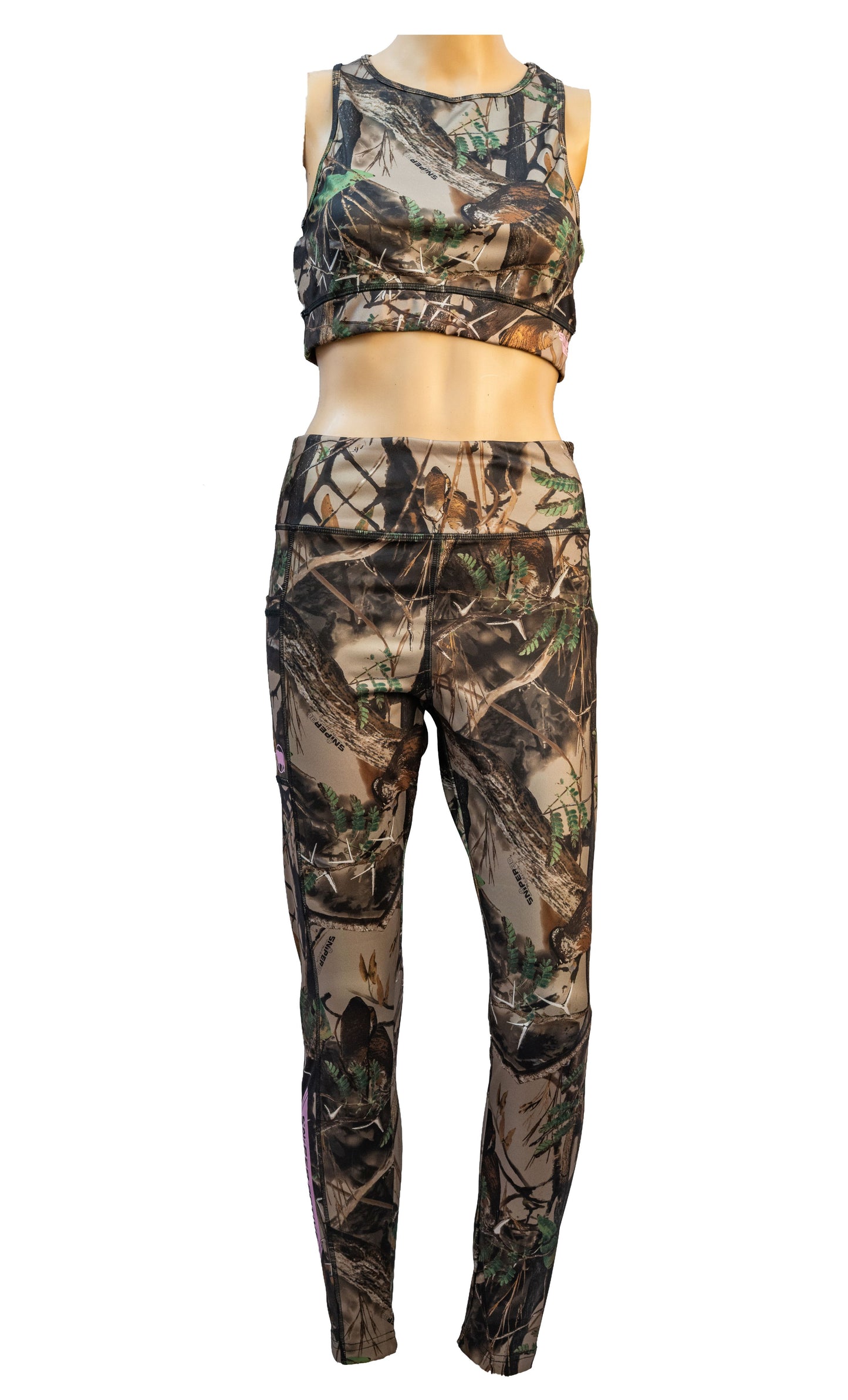 Sniper Africa ladies active crop top- 3D camo