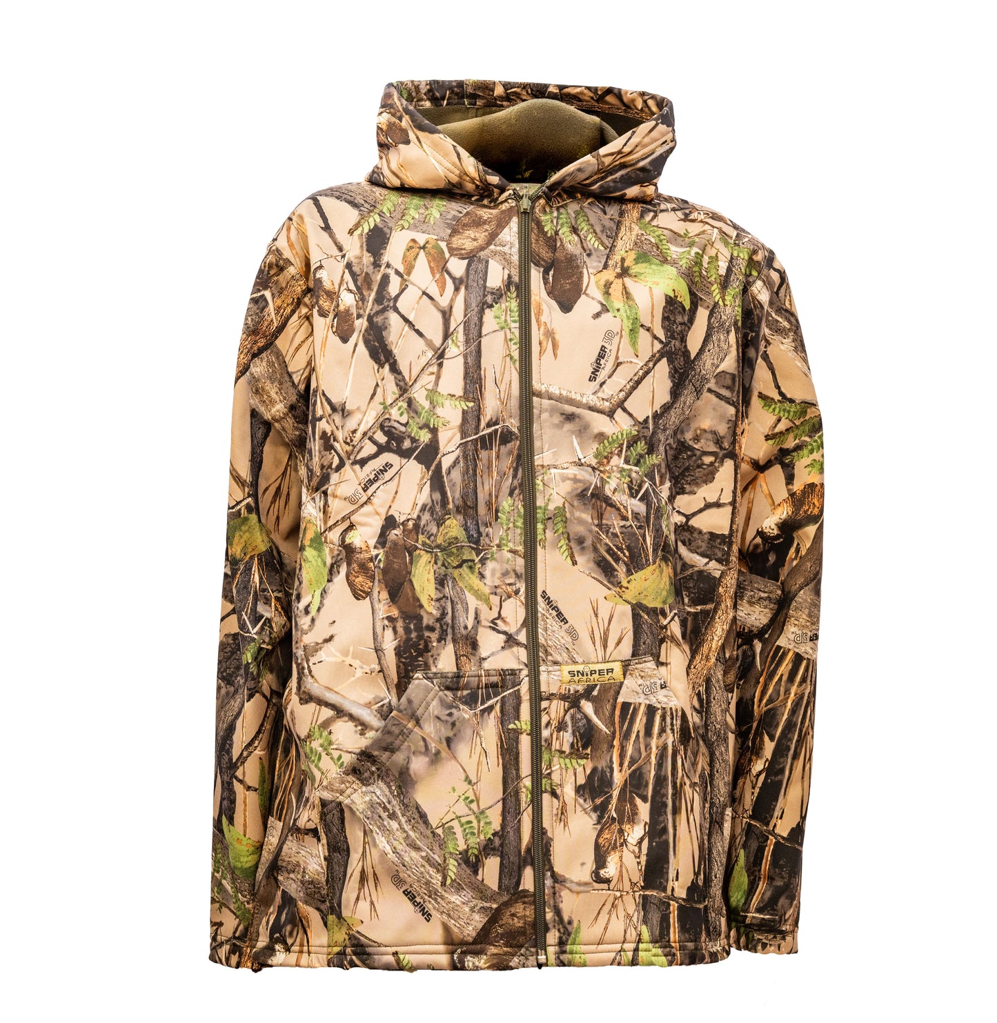 Sniper Africa camo men softshell reversible hoody- 3D/olive