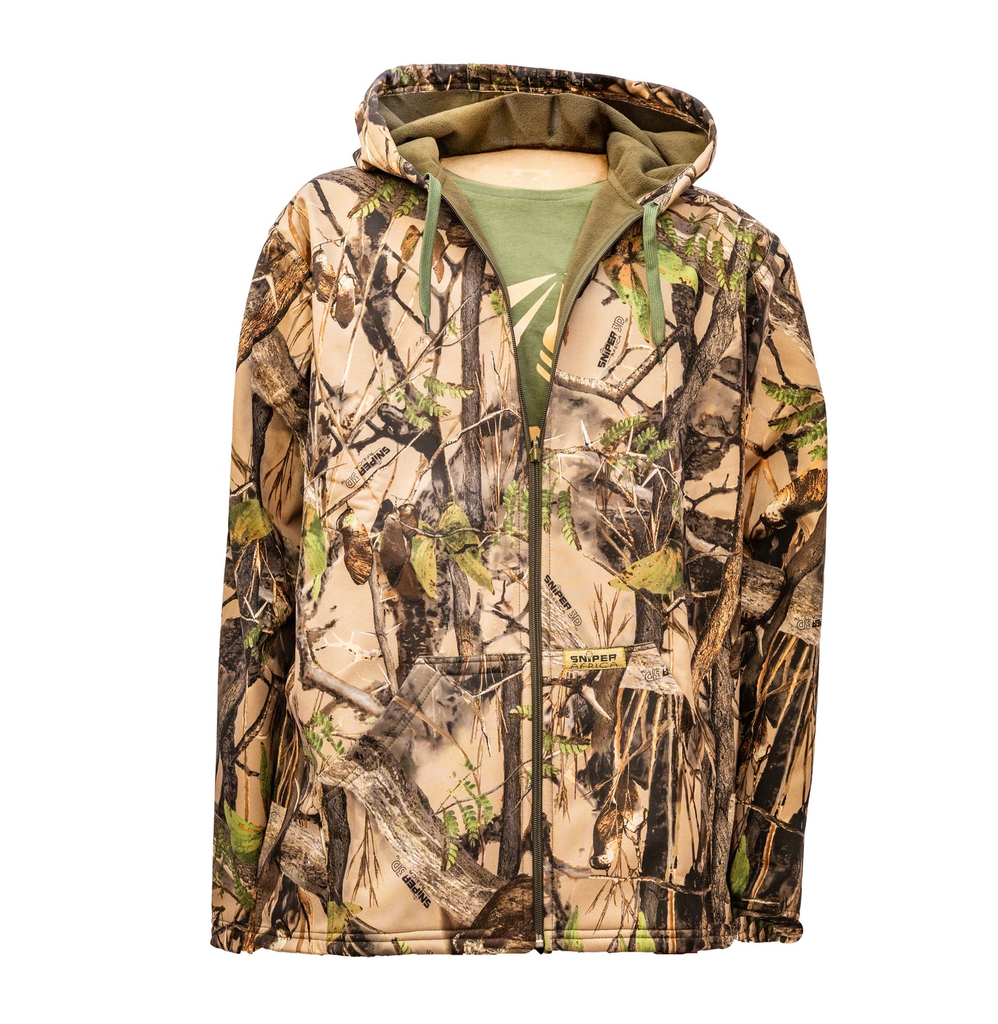 Sniper Africa camo men softshell reversible hoody- 3D/olive