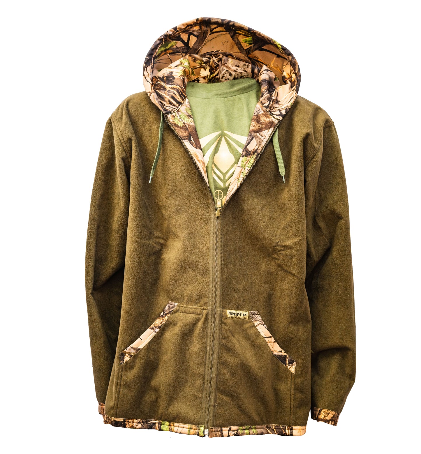 Sniper Africa camo men softshell reversible hoody- 3D/olive