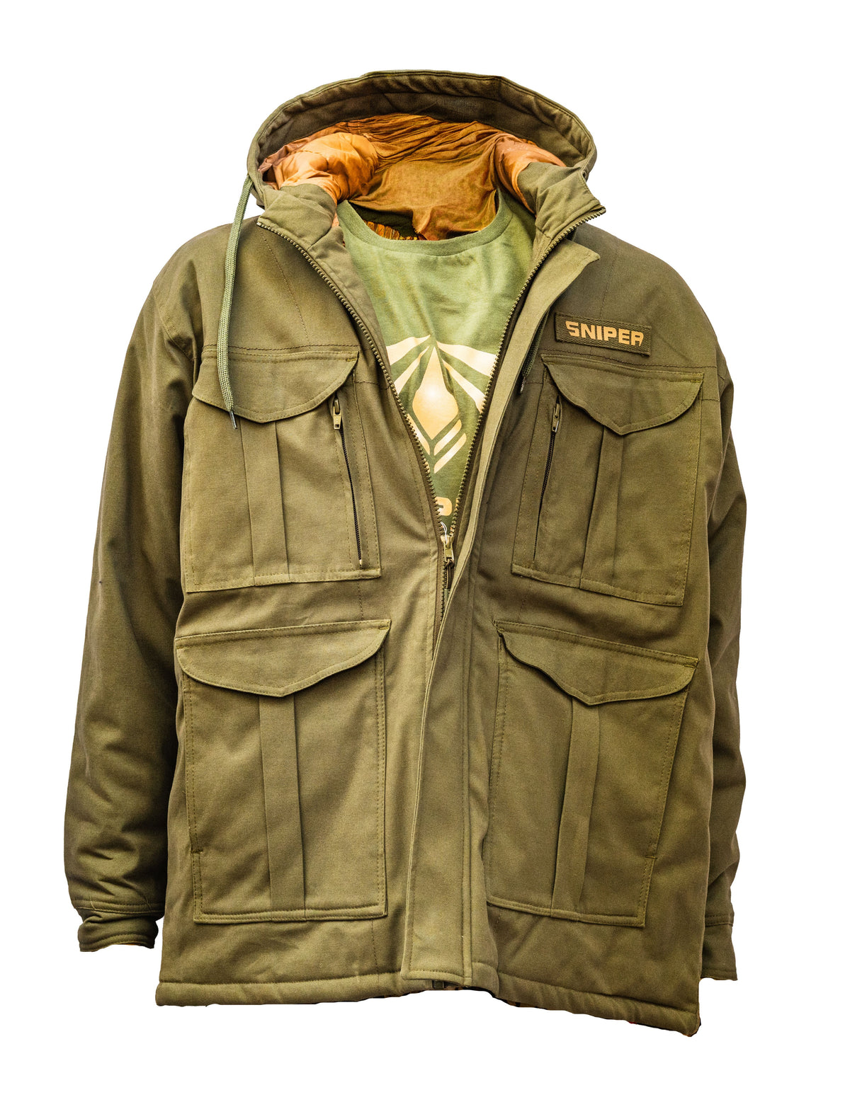 Sniper Africa men trail hoody parka jacket- olive