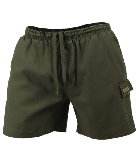 MILITARY OLIVE FLEX BASIC SHORTS