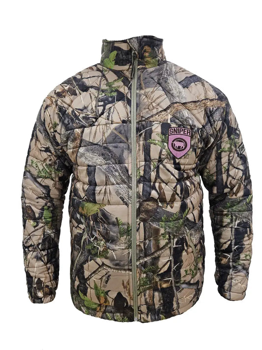 SNIPER AFRICA 3D CAMO LADIES MICROLITE PUFFER JACKET