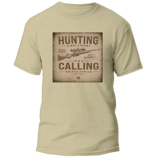 Sniper Africa calling men t-shirt- dark stone