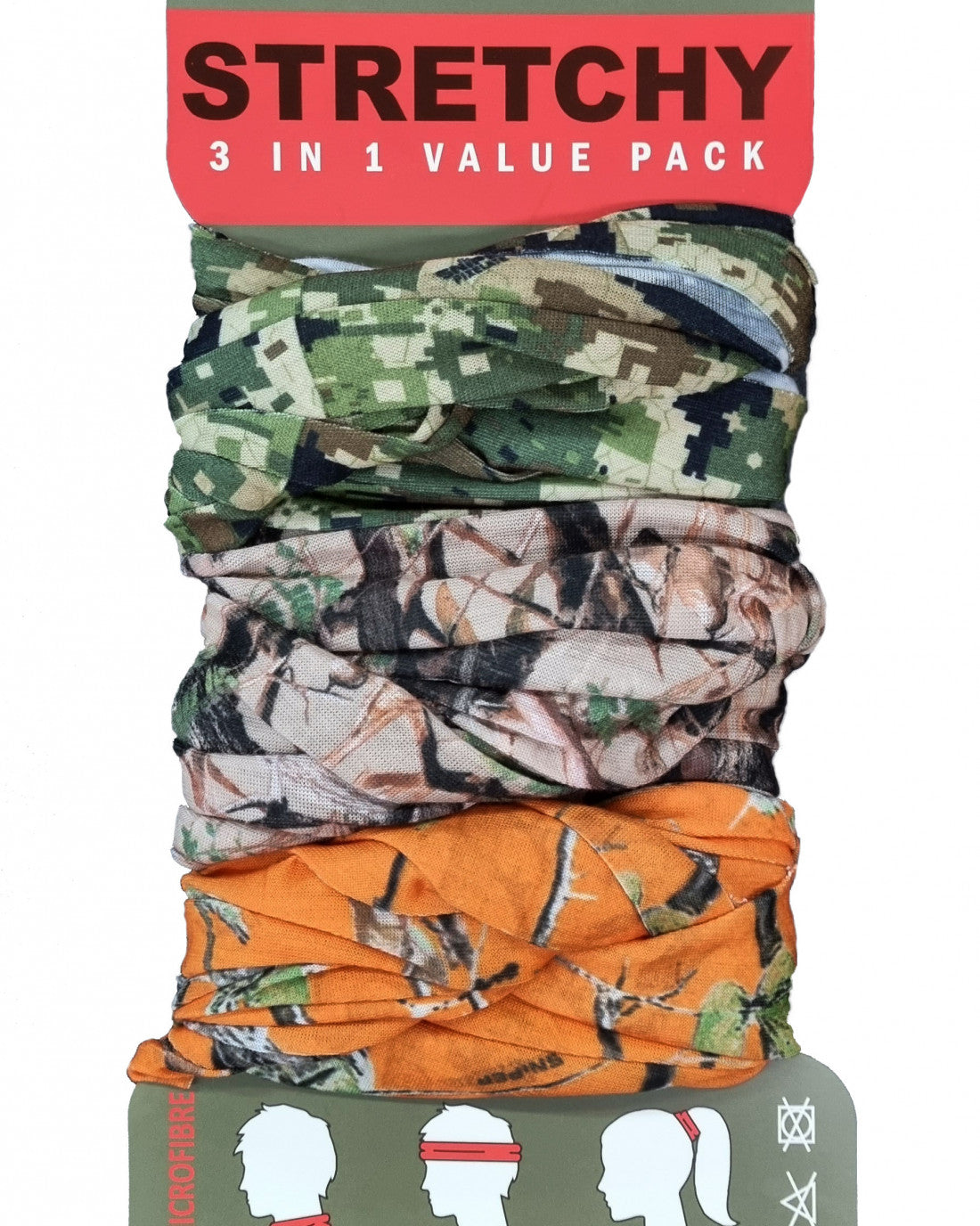 SNIPER AFRICA 3D/ORANGE/PIXELATE STRETCHY  CAMO COMBO